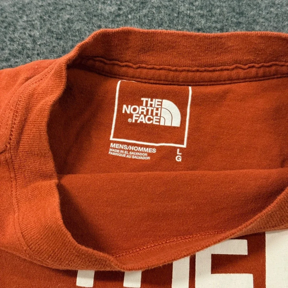 Modern The North Face Graphic T-Shirt Mens L Orange Good Half Dome Logo Tee